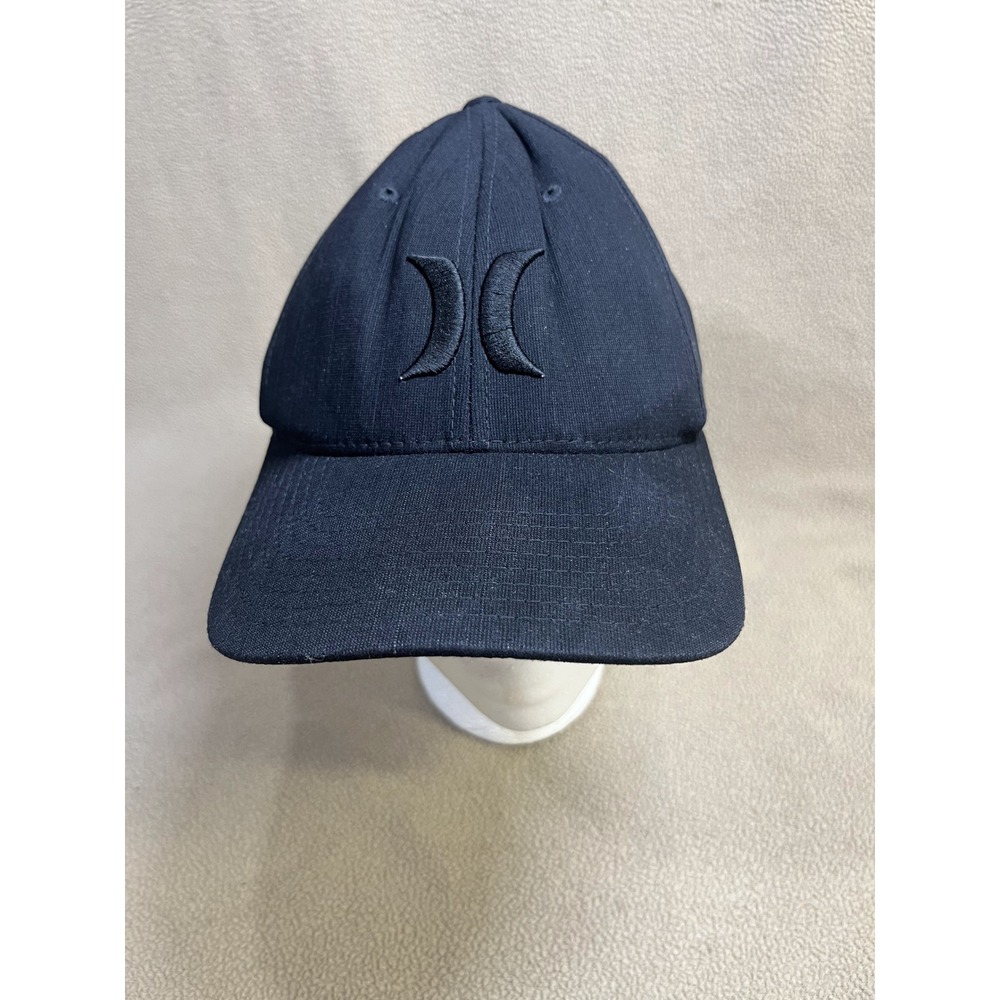 Hurley Flexfit Baseball Cap Black Embroidered Logo Stretch Fit Hat S/M - Picture 2 of 10
